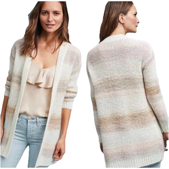 Numph Anthropologie Metallic Knit Woven Cardigan Sz XS MSRP $148 - Picture 2 of 10